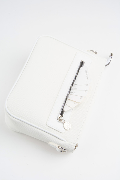 Vivaq Women's Lily White 3 Compartment Lined Lacost Leather Zipper Closure Handbag and Shoulder Bag