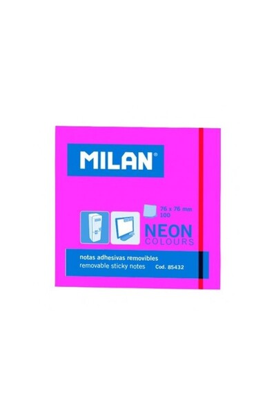 Milan Bloc notes cub neon cu adeziv roz