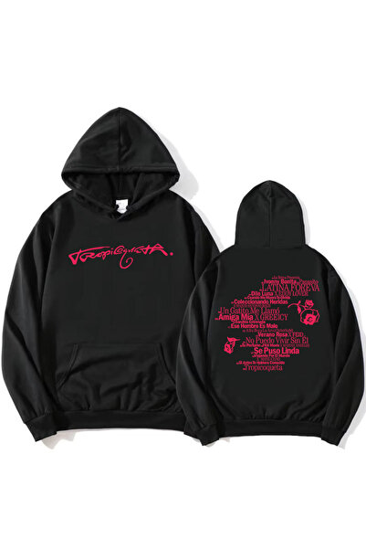 Tarzsokak Μαύρο Φούτερ με κουκούλα Tropicoqueta KAROL G Άλμπουμ u Pola