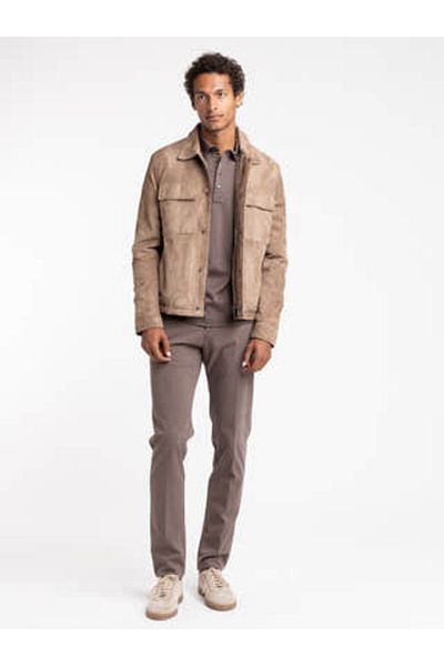 PAUL&SHARK Men's Regular Fit Tight-Legged Brown Trousers 14314039-493