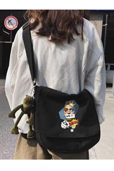 Gofeel Black Eminem Collage Patterned Unisex Messenger Bag