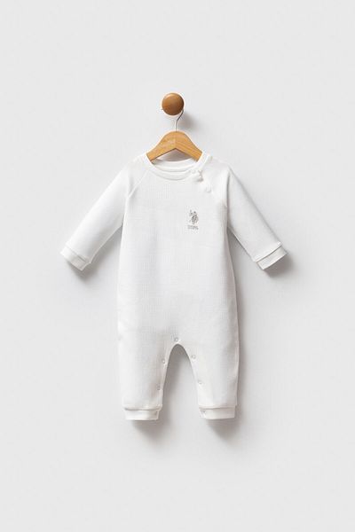 U.S. Polo Assn. U.S. Polo Assn Baby Boy White Jumpsuit