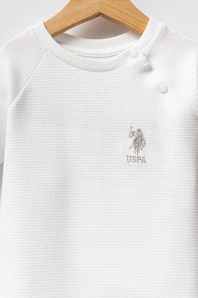 U.S. Polo Assn. U.S. Polo Assn Baby Boy White Jumpsuit