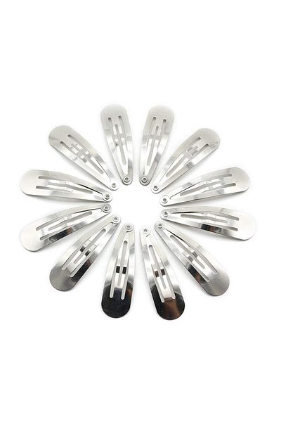 Dofash Set of 36 Dofash hair clips, 5 x 1.5 cm, metal, silver