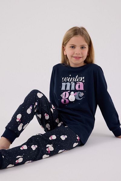 Rolypoly Girl's Navy Blue Pajama Set