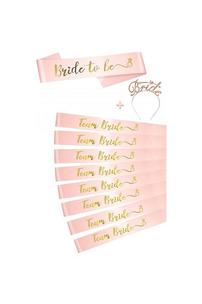 FORMIZON Set of 9 accessories for bachelorette party Fromizon, 78.7 x 9.4 cm, polyester, pink