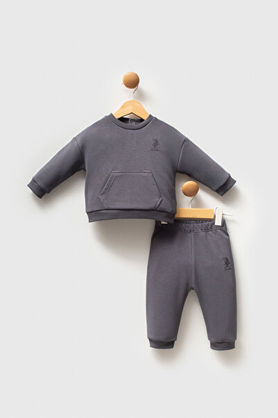 U.S. Polo Assn. U.S. Polo Assn Baby Boy Gray Baby Sets