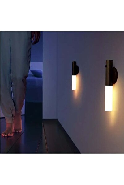 eR D L Lampă inteligentă cu magnet, detașabilă, cu senzor de mișcare, reîncărcabilă prin USB, lemn de frasin alb