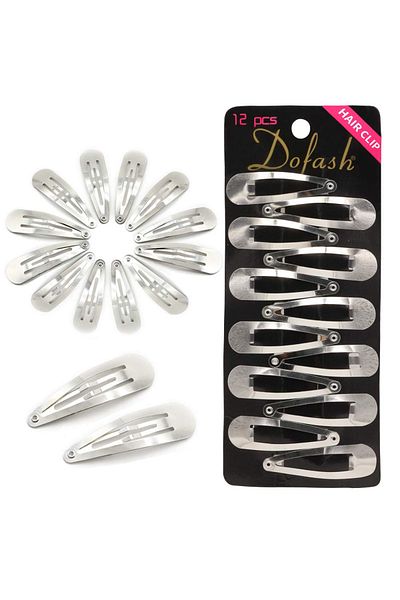 Dofash Set of 36 Dofash hair clips, 5 x 1.5 cm, metal, silver