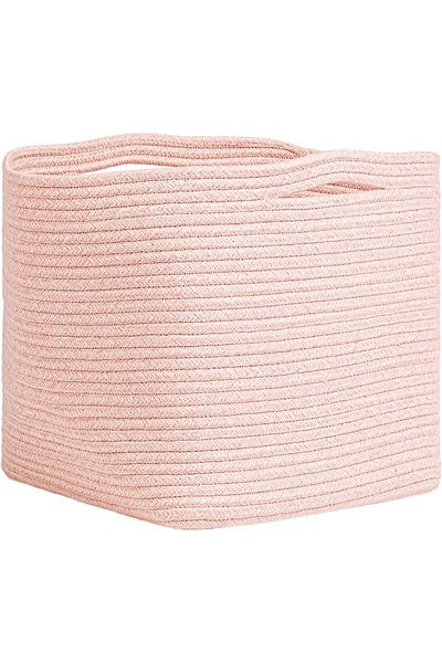 AC BOX Home Textile Pink Crushed Cotton Basket 30 X 30 X 30 cm Ac Box 861931
