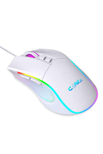 Claw's Crossfire V1 12800 Dpi Full Wide RGB Özel ABS Doku & Kablolu Gaming Mouse - Beyaz