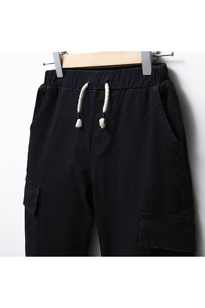 Overdo Boy's Cargo Pocket Jogger Pants with Elastic Waist