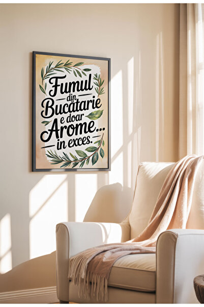 21mxm Tablou cu citat amuzant despre bucătărie – Artă murală cu umor culinar românesc, poster de gătit pentru o casă confortabilă