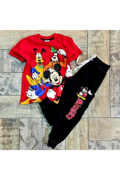 gnygiyim Unisex Children's Character Patterned Bottom Top Tracksuit Set