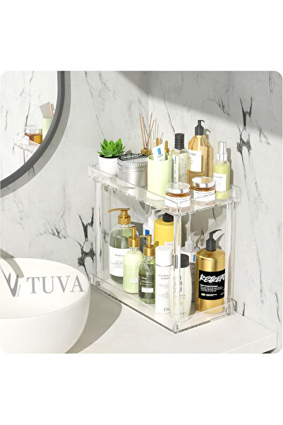 TUVA REKLAM Tuva - Modern Stick Foot Two Layers New Generation Elite Makeup Jewelry Cosmetic Accessory Organizer Organizer