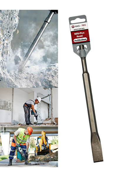 HAS-TEC SDS-Plus Düz Keski Ucu 14x250x20 mm | Beton ve Duvar İçin Kırma ve Ka...