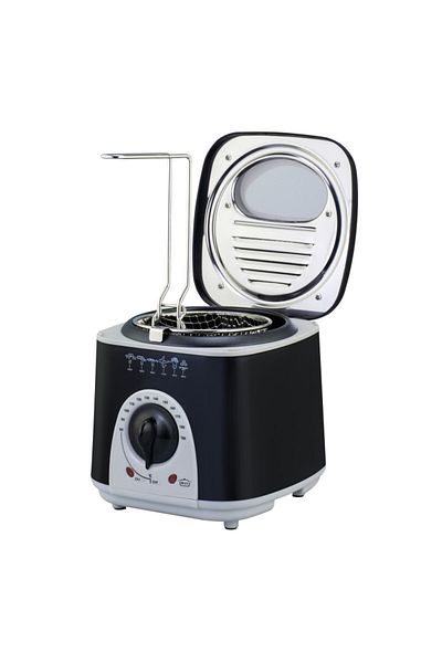 rosberg Deep fryer and fondue maker R51980BF, 950W, 1 l, 80-190C, 6 pcs forks, Black