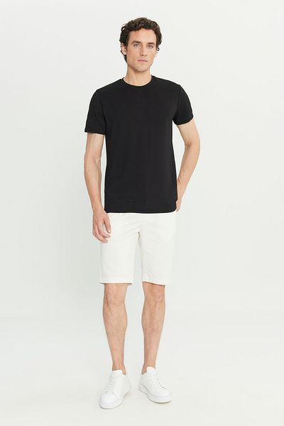 AC&Co / Altınyıldız Classics Men's Black Cotton Slim Fit Slim Fit Crew Neck T-Shirt