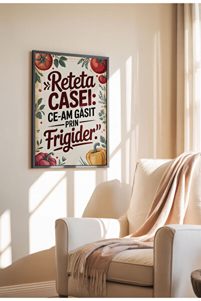 21mxm Tablou cu citat amuzant despre bucătărie – Artă murală cu umor culinar românesc, poster de gătit pentru o casă confortabilă