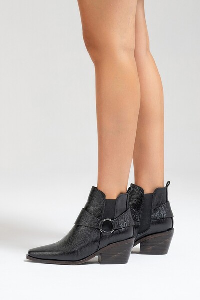 Zeynep Sıradağlı Felia Deri Kadın Bot Siyah