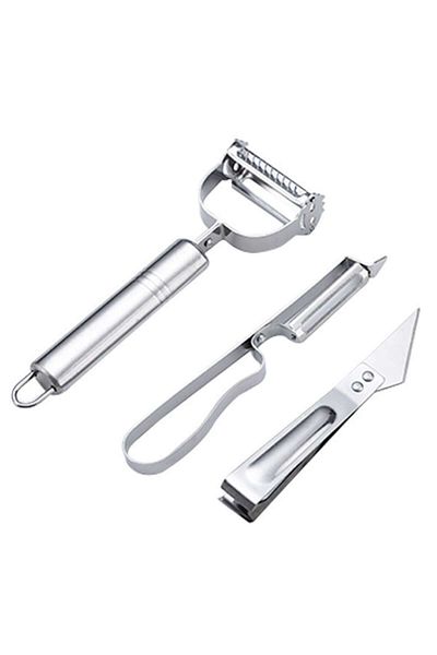 OEM Accesorii de curățare pentru curățarea fructelor și legumelor, set de 3 piese, cuțit feliator și curățător, oțel inoxidabil