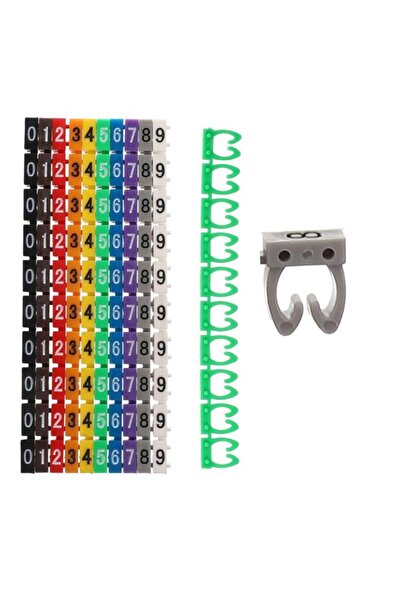 Powermaster علامة كابل ملونة رقمية 0-9 مقاس 2.5 مم (عبوة من 100 قطعة)