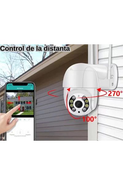 MNS Camera de supraveghere WiFi pentru exterior, FULL HD 1080P cu rotire 360°, detectie miscare cu recu