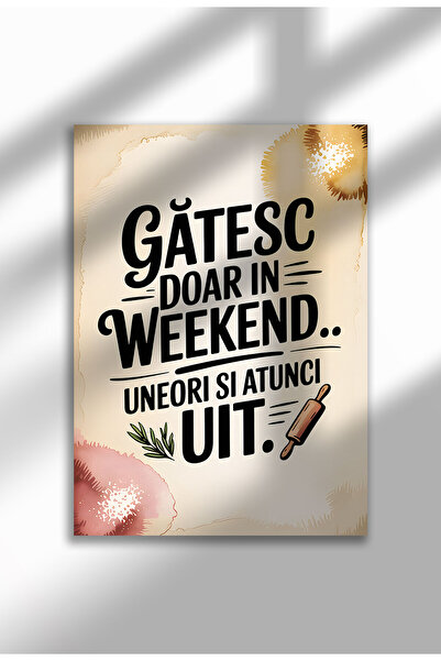 21mxm Tablou cu citat amuzant despre bucătărie – Artă murală cu umor culinar românesc, poster de gătit pentru o casă confortabilă