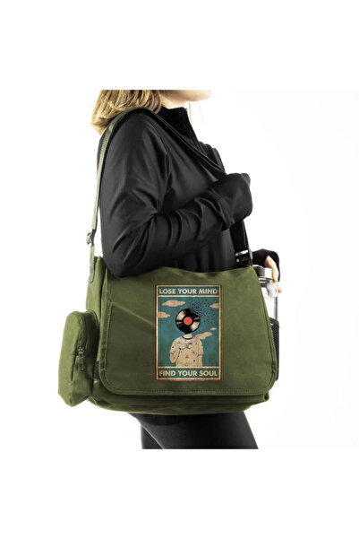 Gofeel Share Lose Your Mind Unisex Green Messenger Bag