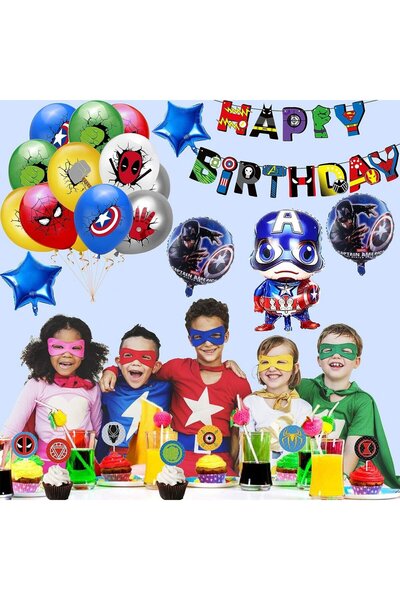 Smileh children's birthday set, latex/foil/paper, multicolor, 43 pieces