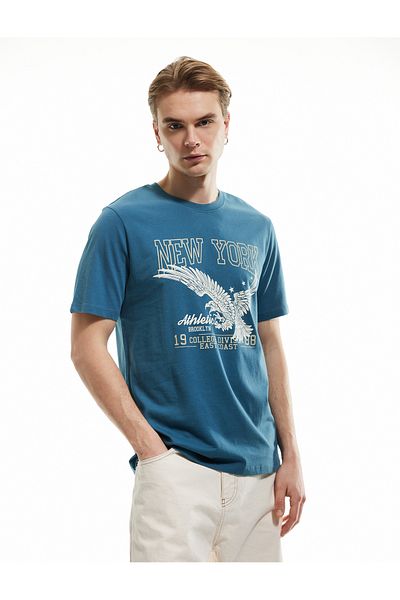 Koton Short Sleeve Regular Fit Crew Neck Cotton Printed T-Shirt