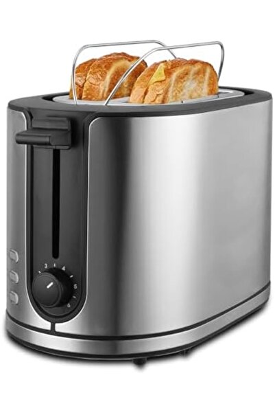 Afra محمصة إفطار كهربائية، 950 واط، فتحتان، صينية فتات قابلة للإزالة، لمسة نهائية من الفولاذ المقاوم للصدأ