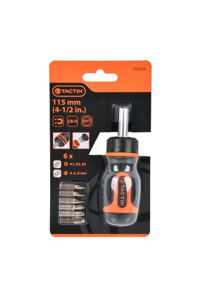Tactix Stubby Ratchet Screwdriver 115mm