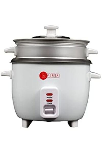 Afra طنجرة أرز، سعة 1.0 لتر، وعاء داخلي غير لاصق، غطاء زجاجي، صفيحة تسخين من ...