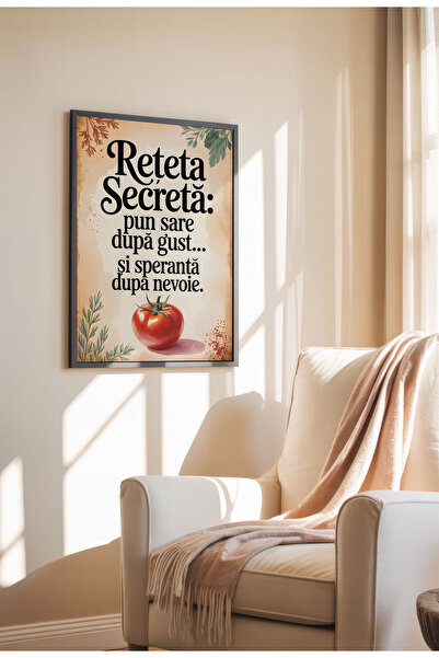 21mxm Tablou cu citat amuzant despre bucătărie – Artă murală cu umor culinar românesc, poster de gătit pentru o casă confortabilă