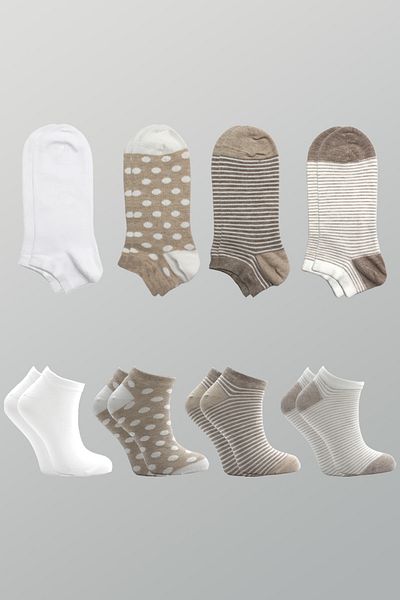 KARDEŞLER ÇORAP Women's Cotton Colored Booties 4 Pack
