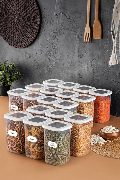 AC BOX Labeled Foil Square Food Storage Container Set 18 Pieces 1.2 Medium Size White Ac Box 861931