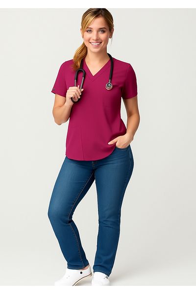 PIQUE NURSE JERSEY TOP UItralycra Spaniard - Lycra Doctor Hem?ire Jersey Top Scrubs Ομοιόμορφο χειρουργικό μπλουζάκι