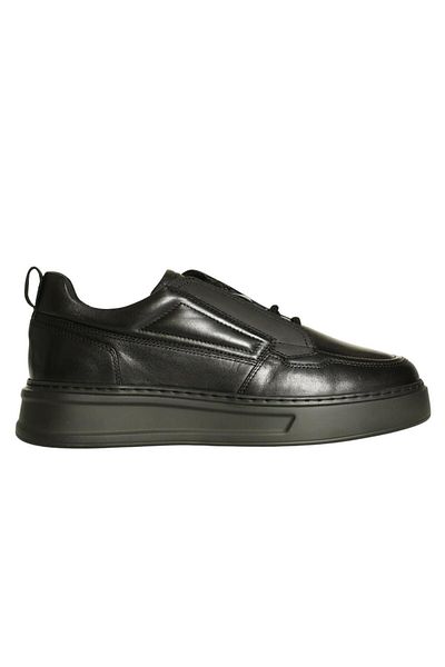 Platin Black Leather Men's Sneakers