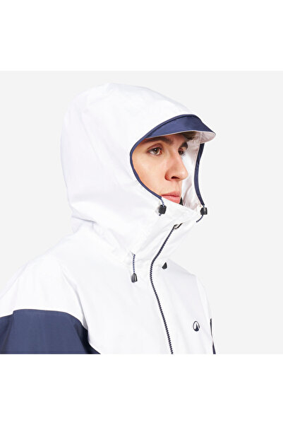 Decathlon Erkek Rüzgar Kesen Yelkenli Yağmurluğu - Lacivert/Beyaz - 100