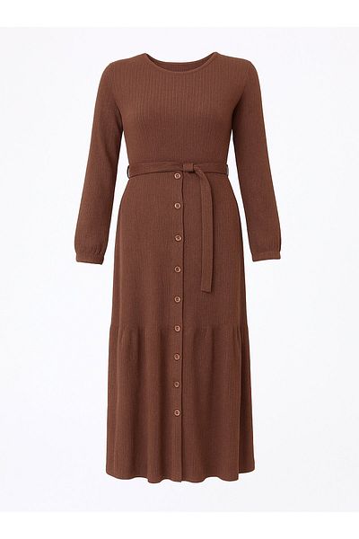 Moda Gazel Hijab Dress - Brown - Moda Gazel