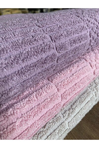 Teksev Набір з 3 рушників для ванної Atlas – 100x150 см, 100% бавовна, м'яка текстура, плетений візерунок.