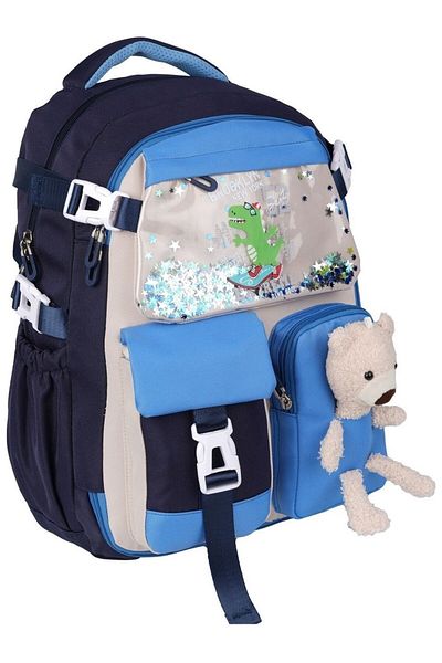 Relaxion 1460 Negru Bleumarin Importat Stil Coreean Rucsac Unisex pentru copii de școală primară