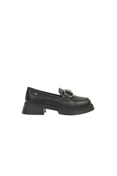 Pierre Cardin Women's Black Print Loafer Casual Shoes