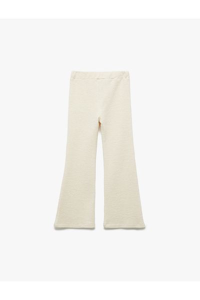 Koton Cotton Elastic Waist Basic Spanish Leg Trousers