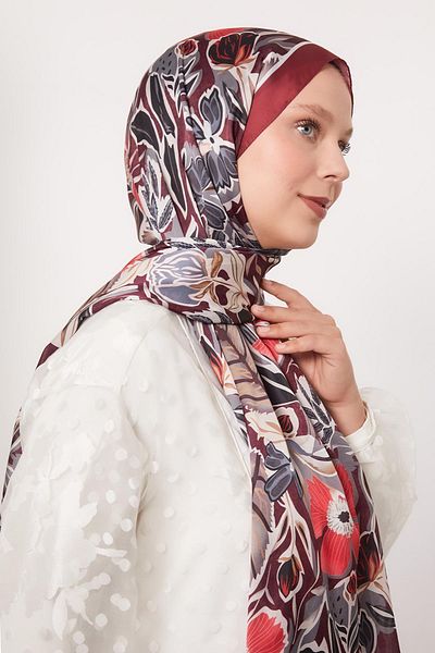 Levidor Şal de mătase indiană cu model floral