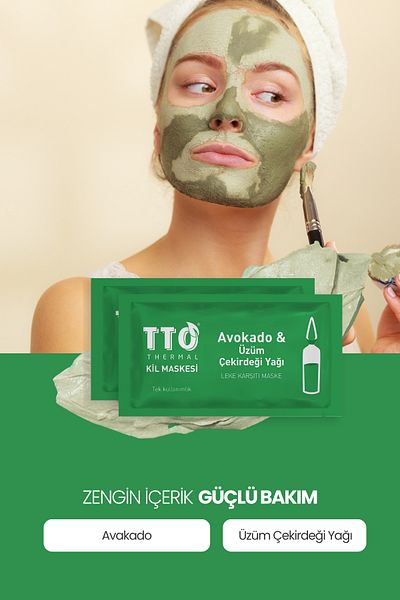 TTO Thermal Clay Mask with Avocado and Grape Seed Oil 1 Piece