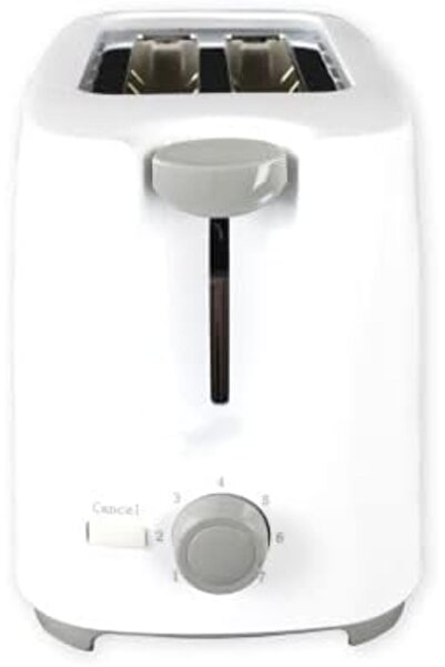 Afra Electric Breakfast Toaster, 700W, 2 Slots, Removable Crumb Tray, Plastic Body, White Finish