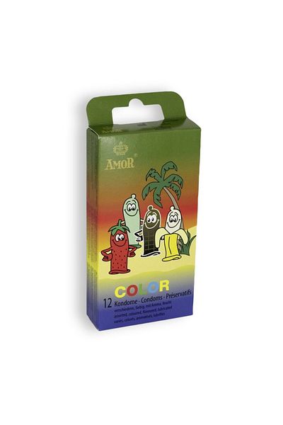 OEM Prezervative Amor COLOR, Set 12 Bucati, Colorate, Aromate si Lubrifiate