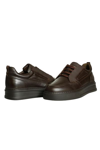 Platin Brown Leather Men's Sneakers